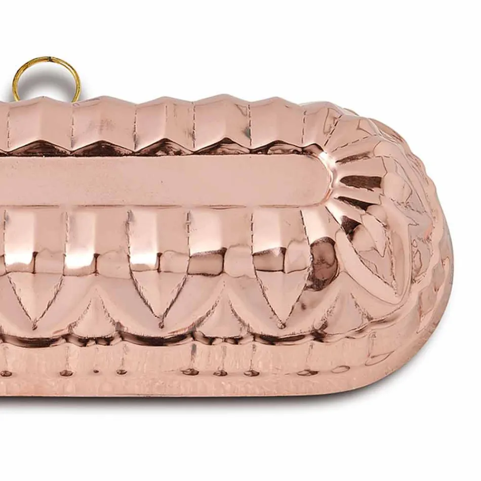 Moule Ovale Plumcake en Cuivre Etamé Main 30x11 - Gianclaudio Viadurini