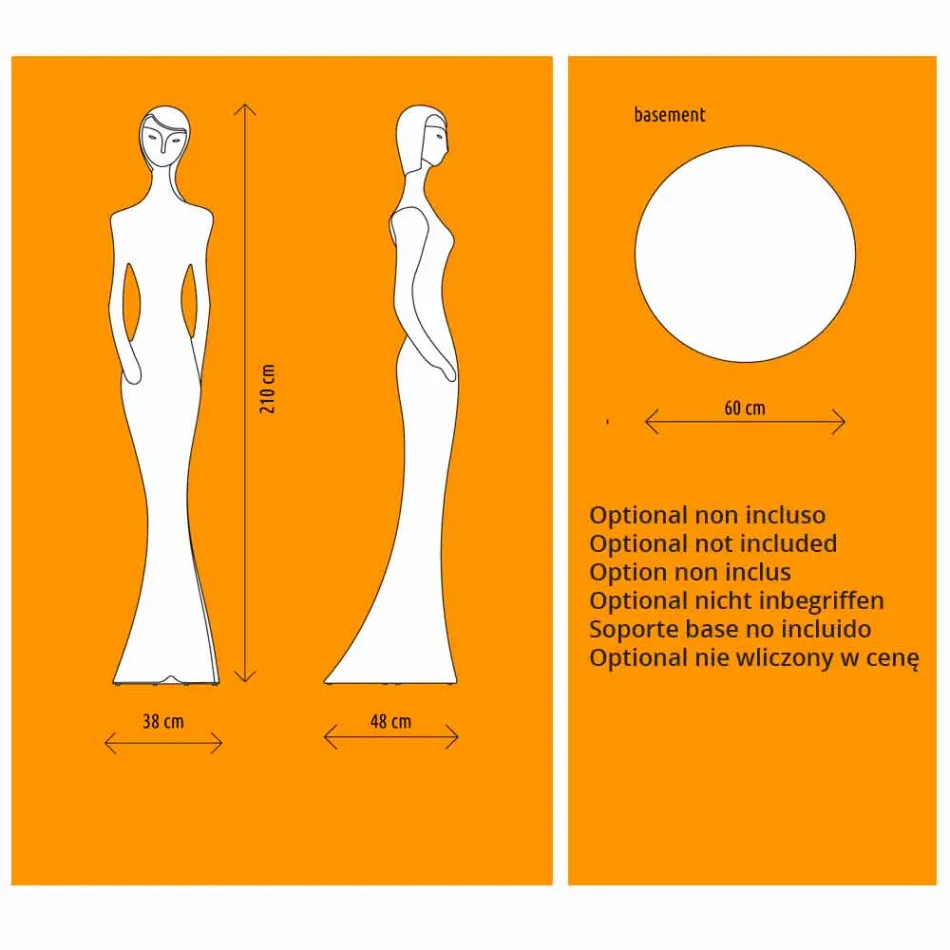 Conception de sol de statue lumineuse avec lumière LED pour intérieur - Penelope par Myyour Viadurini