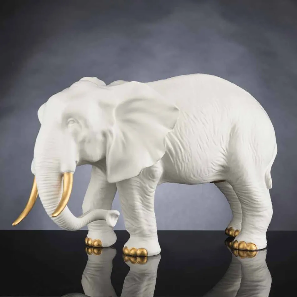 Figurine Éléphant en Céramique Faite en Italie - Fantassin Viadurini
