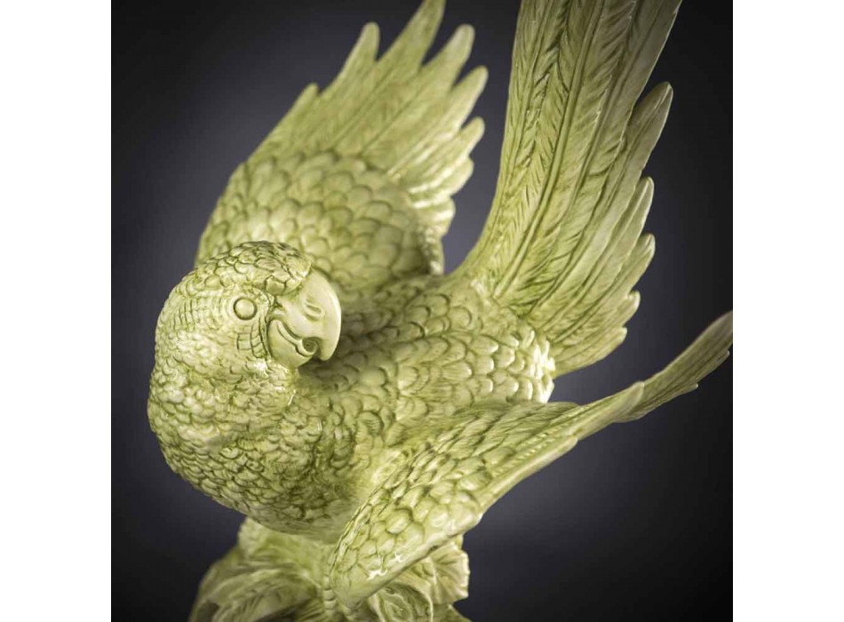 Figurine en céramique en forme de perroquet fabriquée à la main en Italie - Pagallo Viadurini