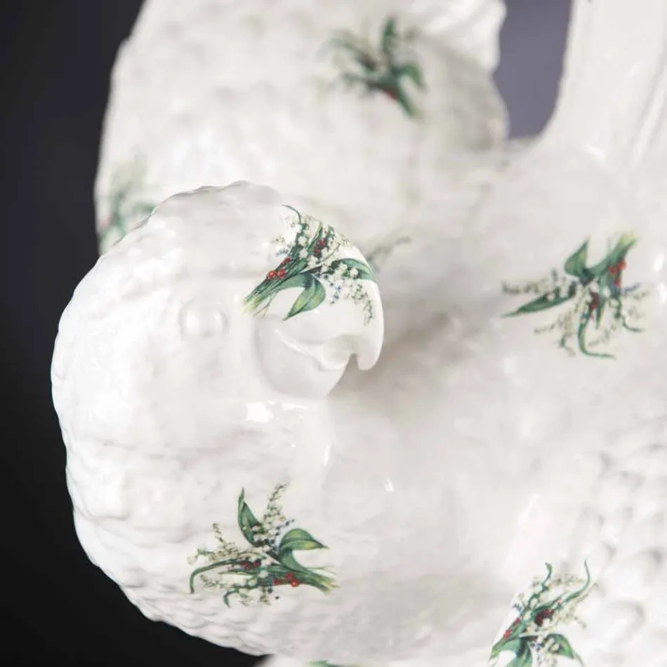 Figurine en céramique en forme de perroquet fabriquée à la main en Italie - Pagallo Viadurini