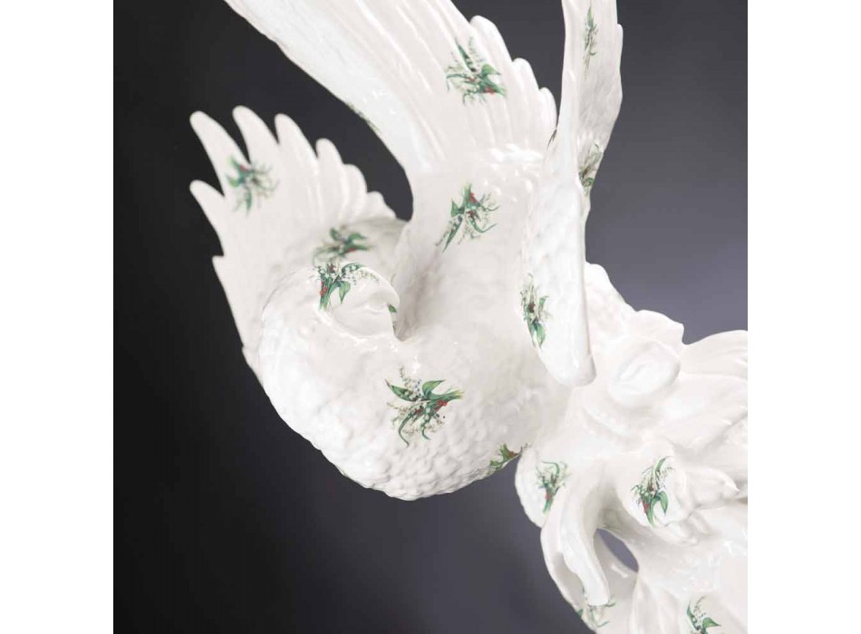 Figurine en céramique en forme de perroquet fabriquée à la main en Italie - Pagallo Viadurini