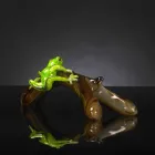 Figurine en forme de grenouille sur une branche en verre coloré Made in Italy - Froggy Viadurini