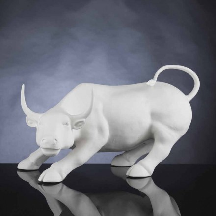 Figurine en céramique faite main en forme de taureau fabriquée en Italie - Bulino Viadurini