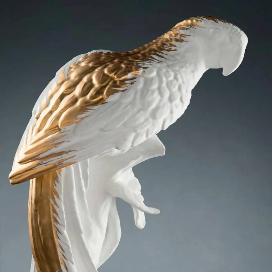 Figurine en céramique artisanale en forme de perroquet fabriquée en Italie - Pagallo Viadurini