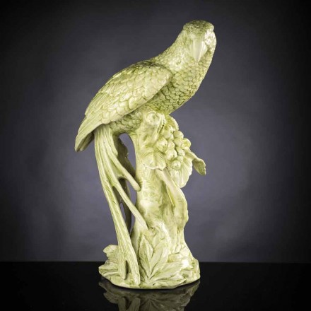 Figurine en céramique artisanale en forme de perroquet fabriquée en Italie - Pagallo Viadurini