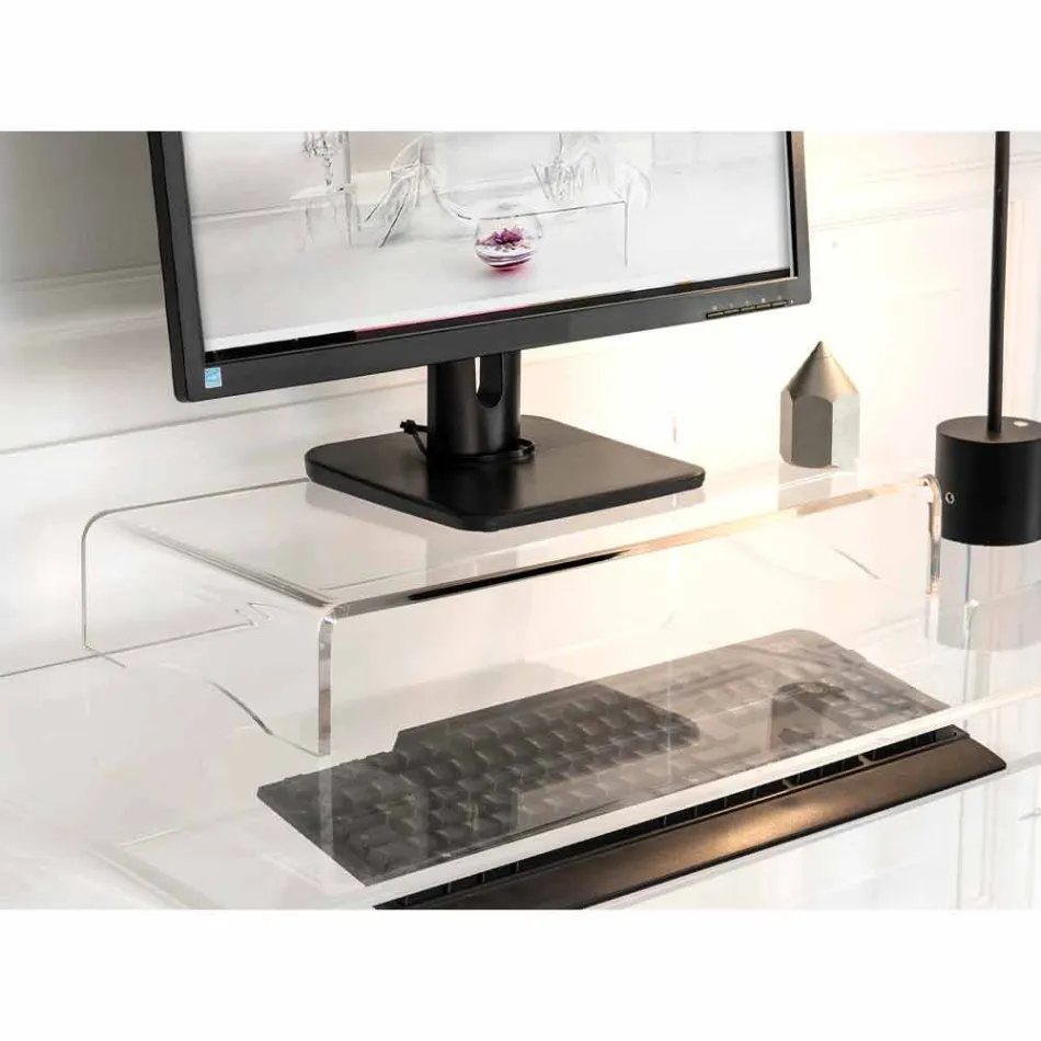 Support de moniteur en design italien en plexiglas transparent ou fumé - Nerd Viadurini