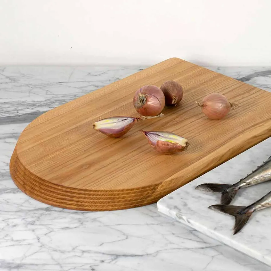 Planche à Découper et Accessoires de Cuisine en Marbre, Bois et Acier Design Luxe - Icaro Viadurini