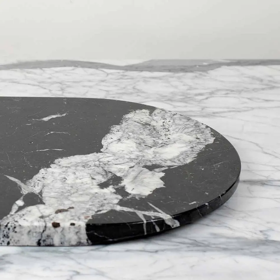 Planche à Découper et Accessoires de Cuisine en Marbre, Bois et Acier Design Luxe - Icaro Viadurini