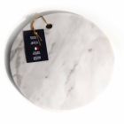 Planche à découper ronde en marbre de Carrare blanche fabriquée en Italie - Masha Viadurini