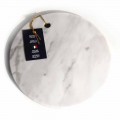 Planche à découper ronde en marbre de Carrare blanche fabriquée en Italie - Masha