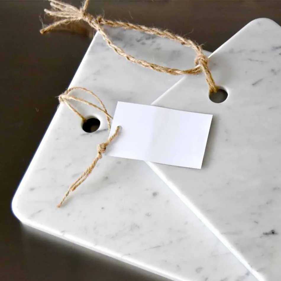 Planche à découper en marbre blanc Carrarra de design Made in Italy - Masha Viadurini