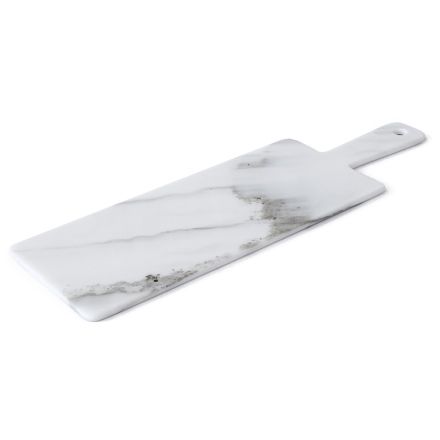 Planche à Découper Longue en Marbre de Carrare Blanc Design Made in Italy - Ghione Viadurini