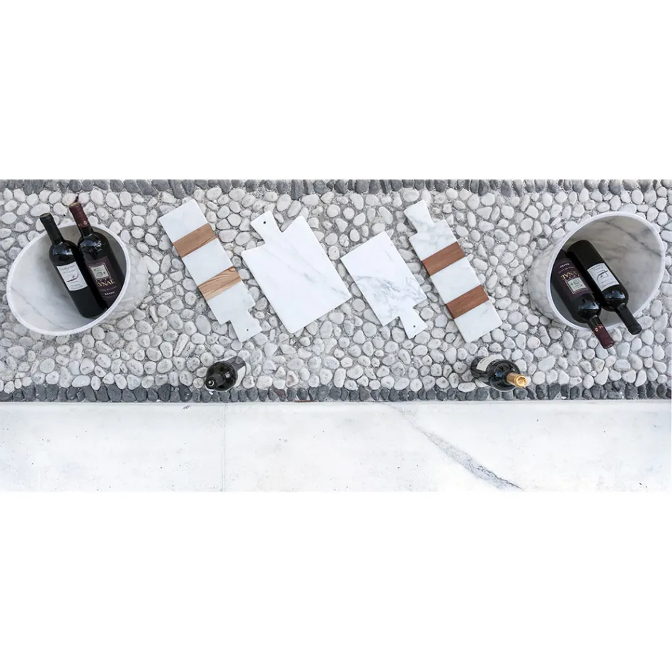 Planche à découper moderne en marbre blanc de Carrare Made in Italy - Biblon Viadurini
