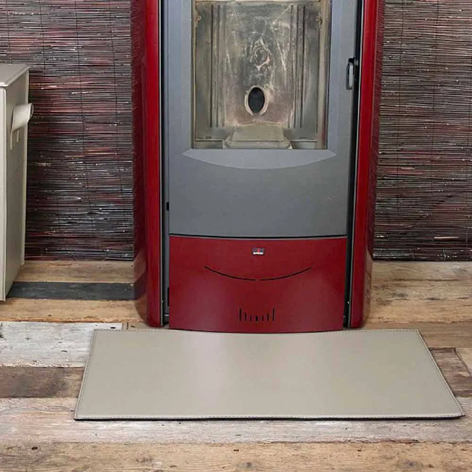 Tapis en cuir pour cheminée / poêle Cleo Made in Italy Viadurini