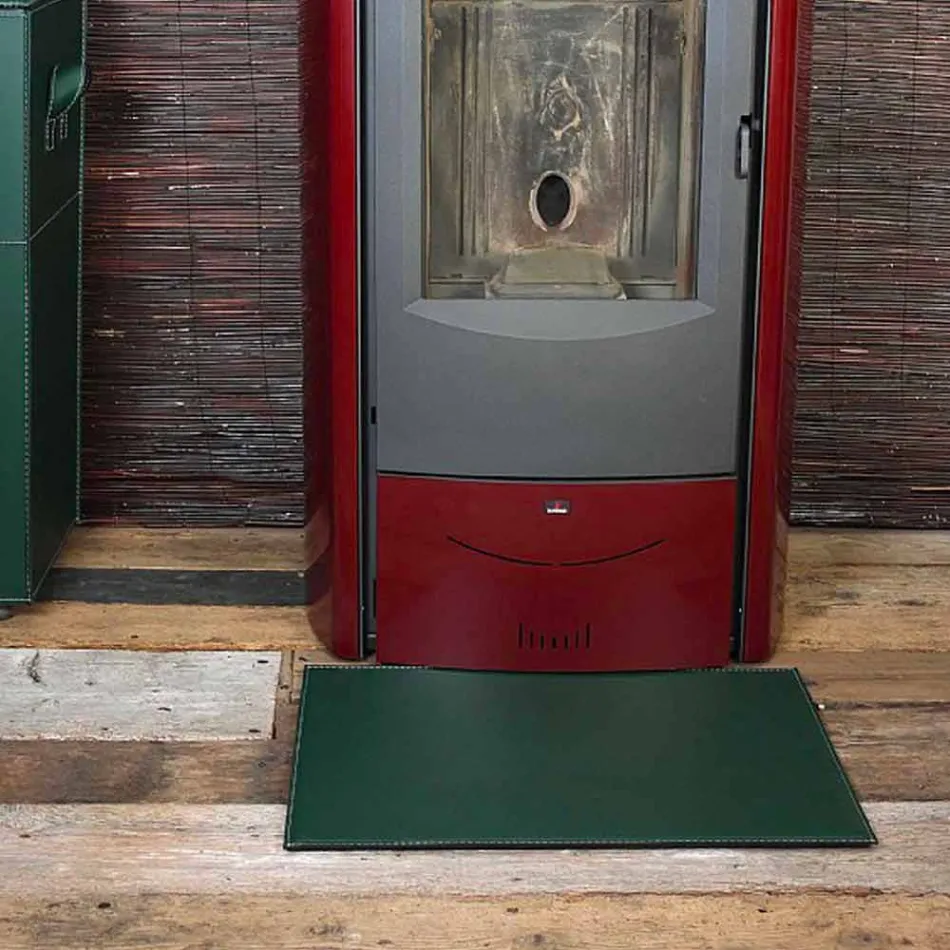 Tapis en cuir pour cheminée / poêle Virgilio Made in Italy Viadurini