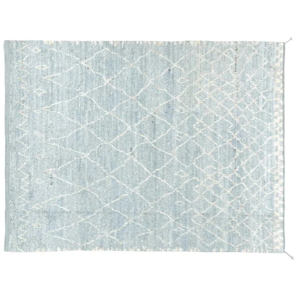 Tapis en laine à poils longs fabriqué à la main noué à la main en Turquie - Benedetta Viadurini