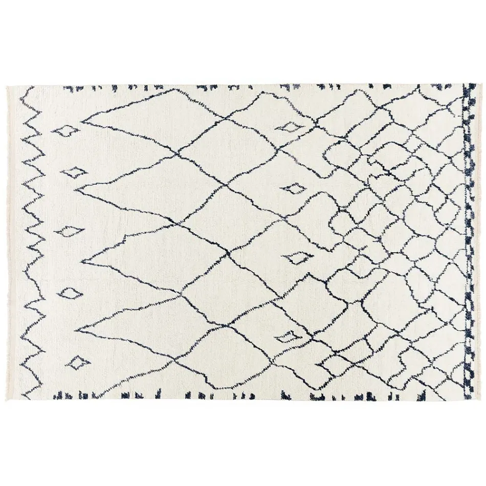 Tapis en laine à poils longs fabriqué à la main noué à la main en Turquie - Benedetta Viadurini