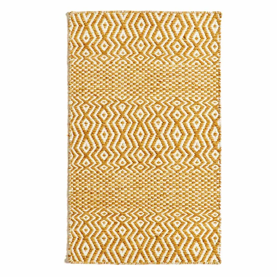 Tapis de salon de design moderne en laine et coton faits à la main - Minera Viadurini