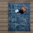 Tapis de salon en coton, viscose et laine réalisé sur métier manuel - Melita Viadurini