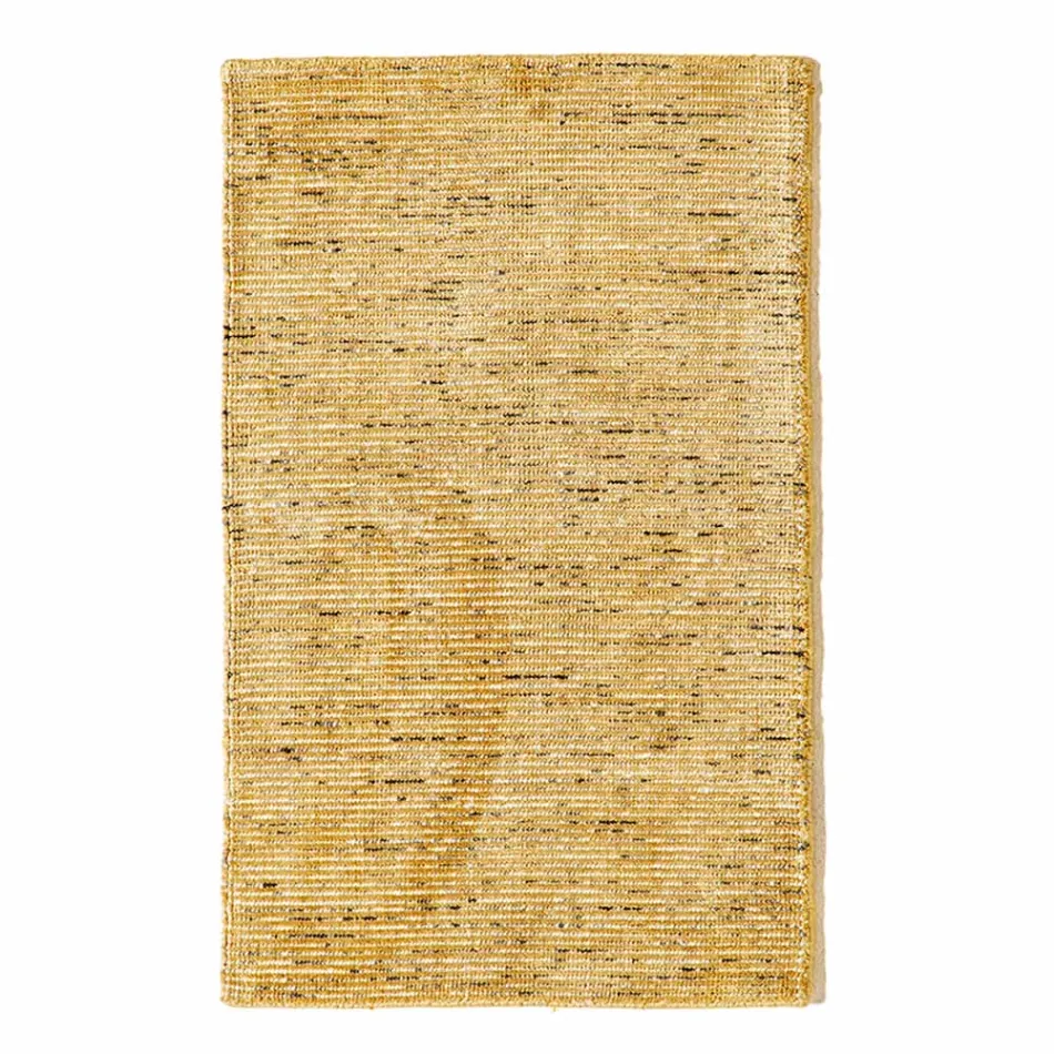 Tapis de salon en coton, viscose et laine réalisé sur métier manuel - Melita Viadurini