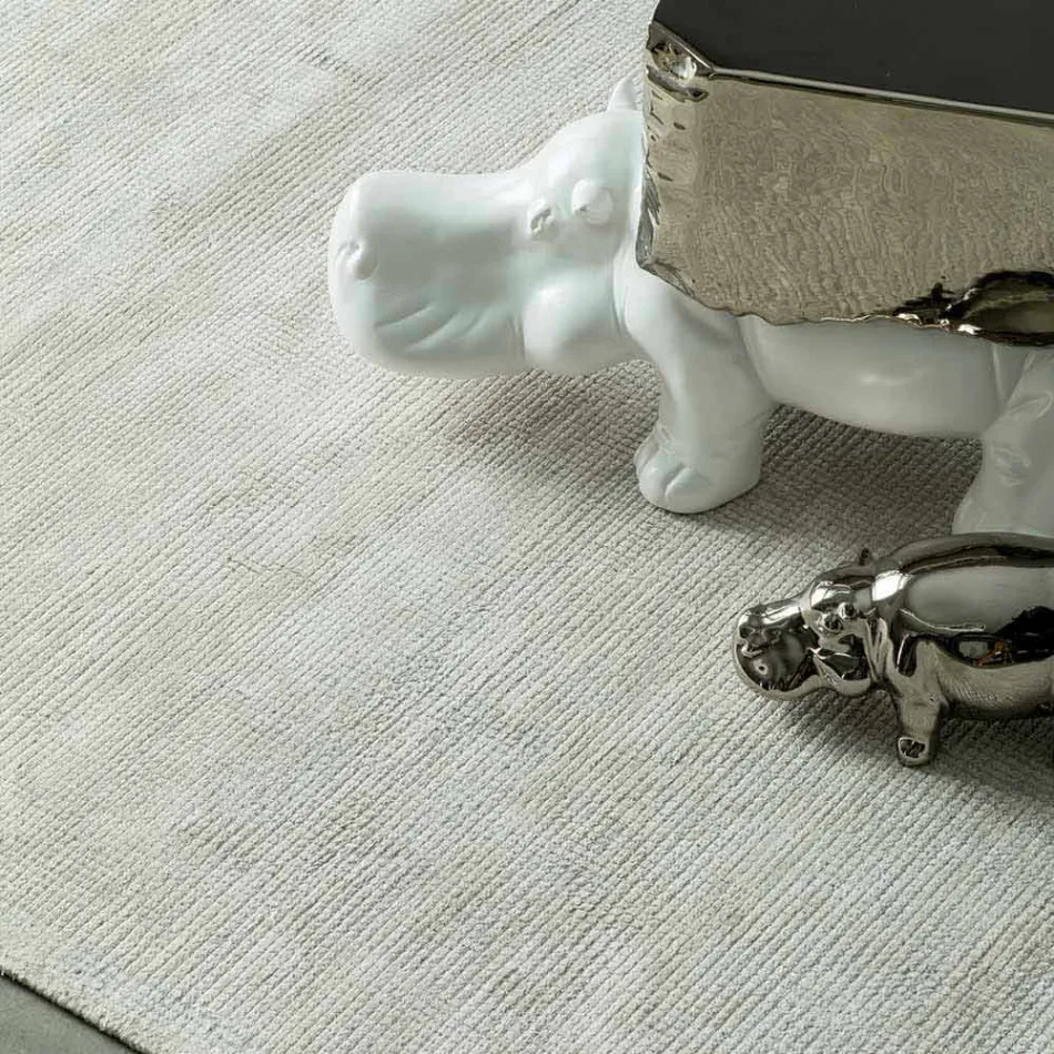 Tapis de salon moderne en coton et viscose, tissé à la main - Silky Viadurini