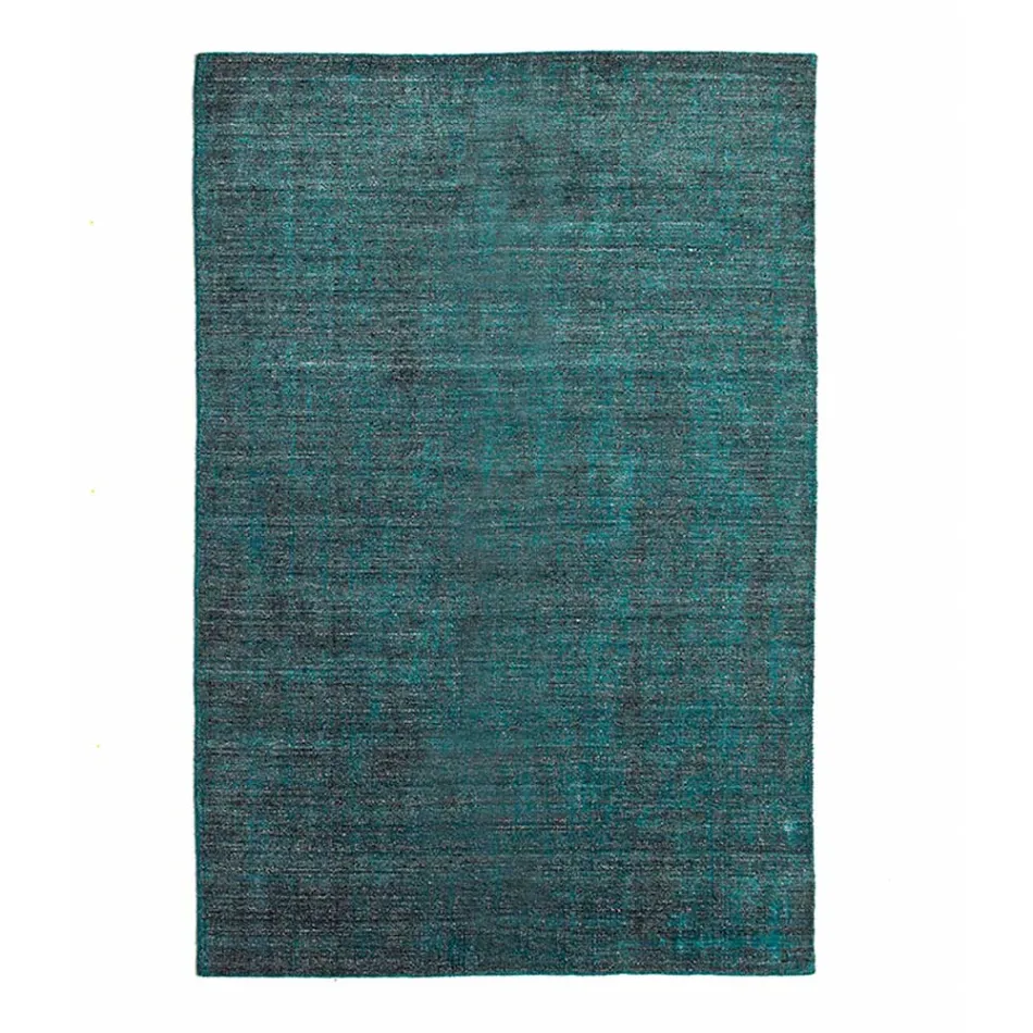 Tapis de salon réalisé sur métier manuel en viscose, laine et coton - Cristel Viadurini