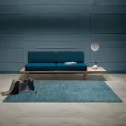 Tapis de salon réalisé sur métier manuel en viscose, laine et coton - Cristel Viadurini