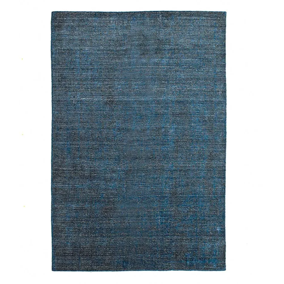 Tapis de salon réalisé sur métier manuel en viscose, laine et coton - Cristel Viadurini