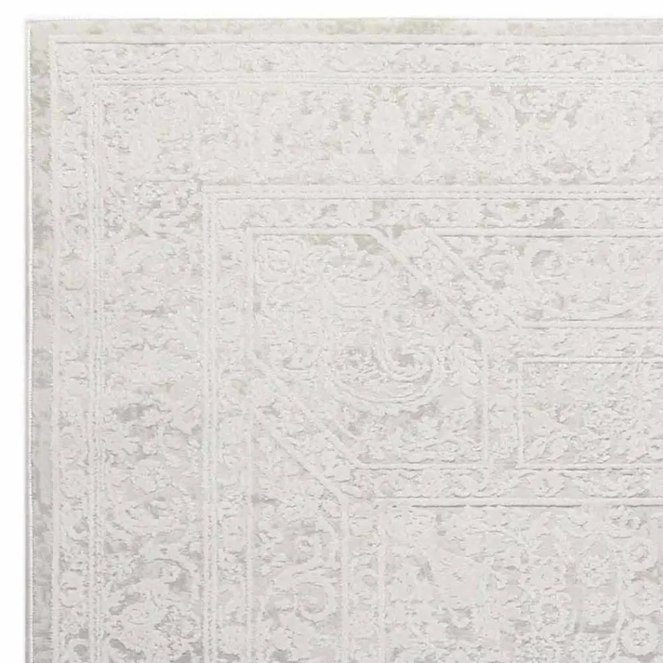 Tapis Design à Design Beige en Polyester et Viscose - Occitanie Viadurini