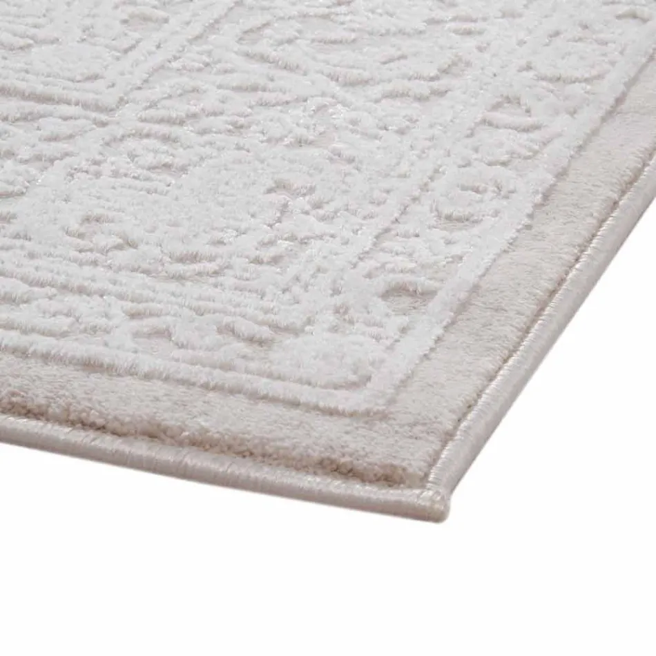 Tapis Design à Design Beige en Polyester et Viscose - Occitanie Viadurini
