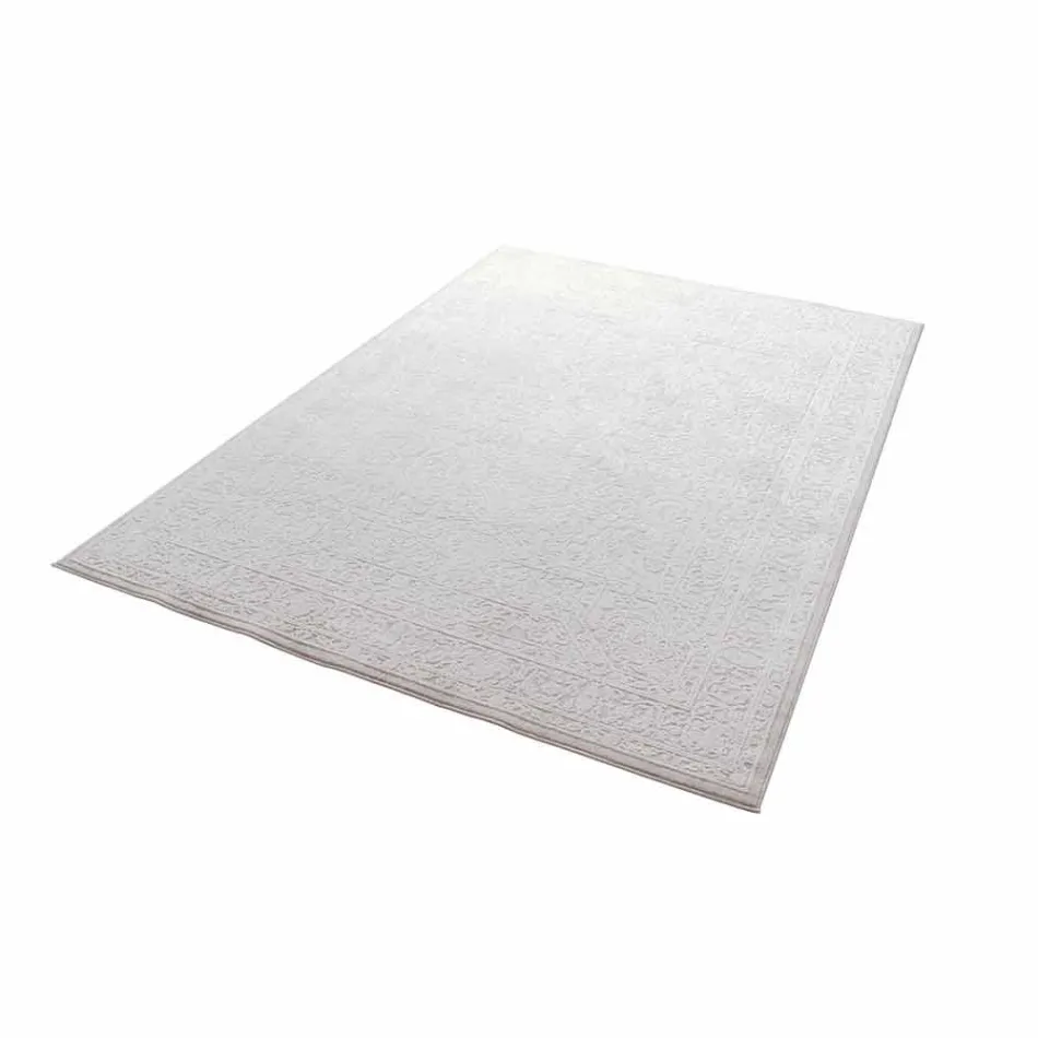 Tapis Design à Design Beige en Polyester et Viscose - Occitanie Viadurini