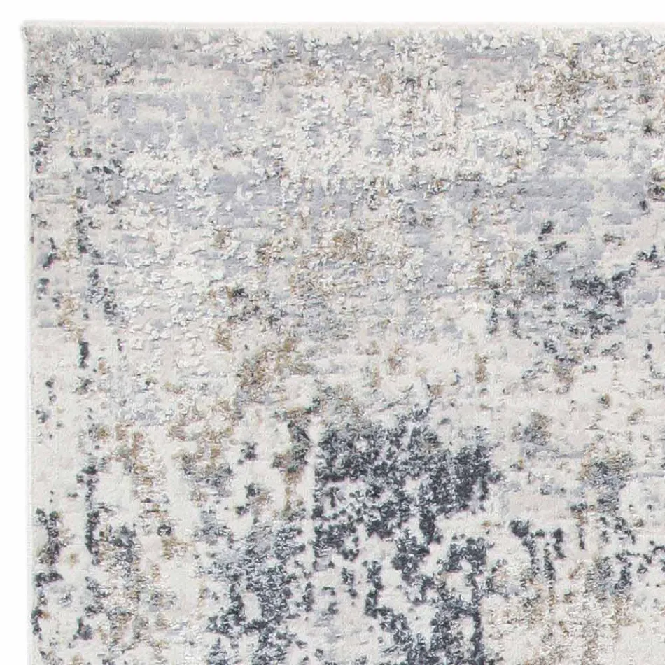 Tapis Design à Design Beige en Polyester et Viscose - Occitanie Viadurini