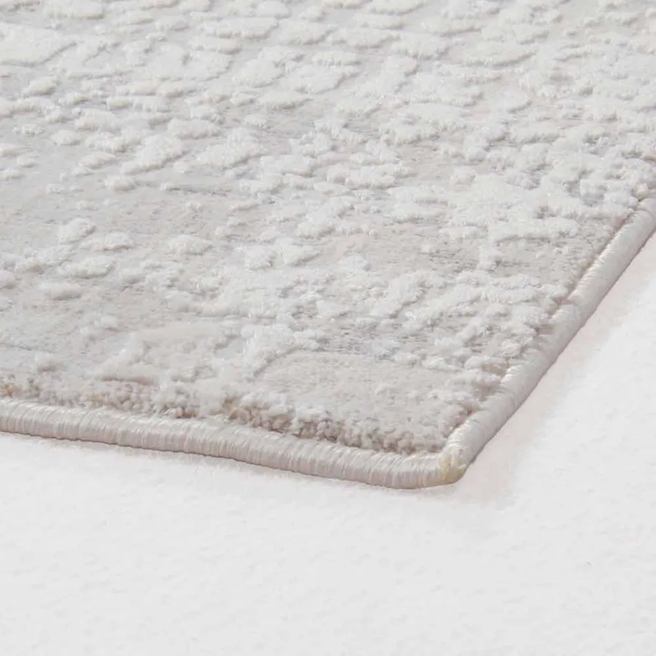 Tapis Design à Design Beige en Polyester et Viscose - Occitanie Viadurini