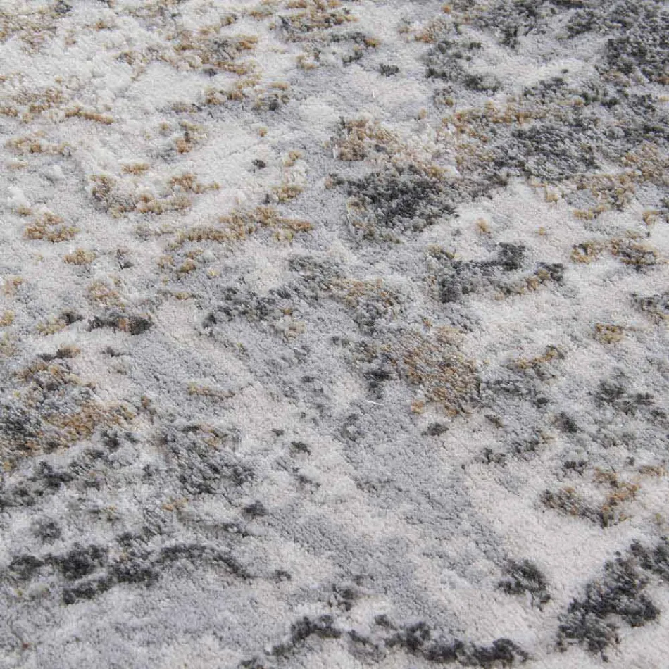 Tapis Design à Design Beige en Polyester et Viscose - Occitanie Viadurini