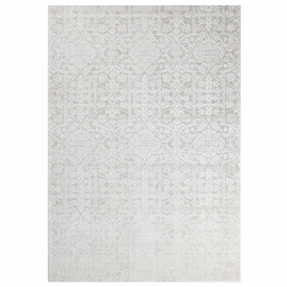 Tapis Design à Design Beige en Polyester et Viscose - Occitanie Viadurini