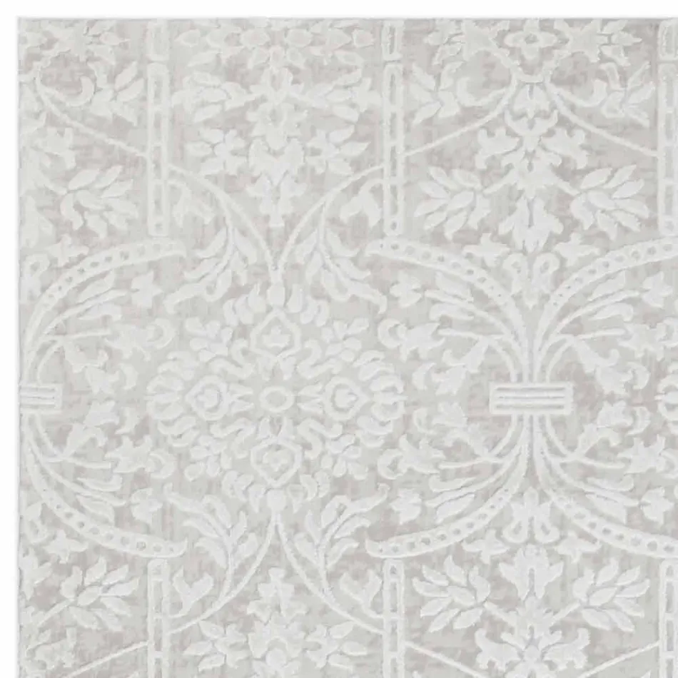 Tapis Design à Design Beige en Polyester et Viscose - Occitanie Viadurini