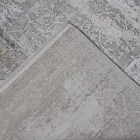 Tapis design en viscose et beige acrylique gris avec motif - Président Viadurini