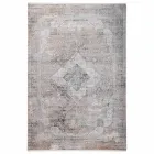 Tapis design en viscose et beige acrylique gris avec motif - Président Viadurini