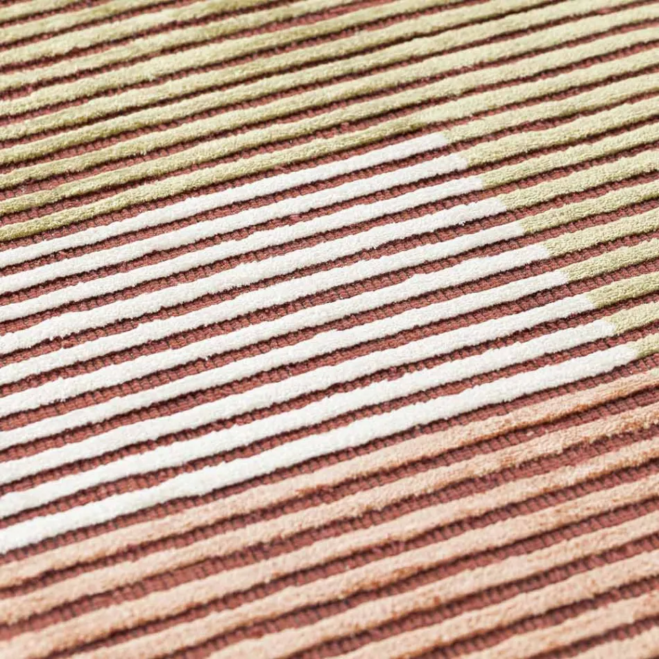 Tapis Modulaire en Viscose Colorée Fait Main Tissé en Inde - Gilberto Viadurini