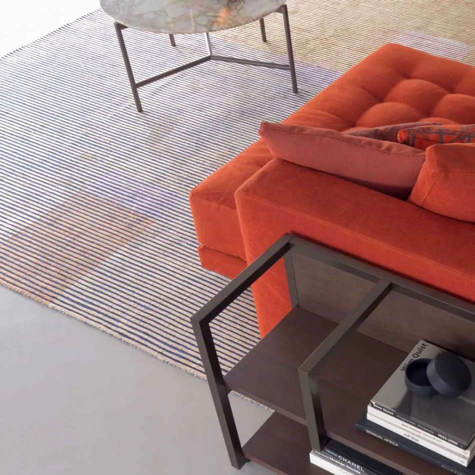 Tapis Modulaire en Viscose Colorée Fait Main Tissé en Inde - Gilberto Viadurini