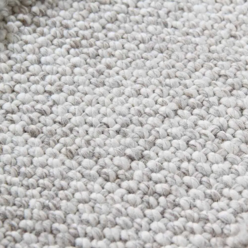 Tapis en laine à franges design large et moderne noir ou crème - Jacqueline Viadurini