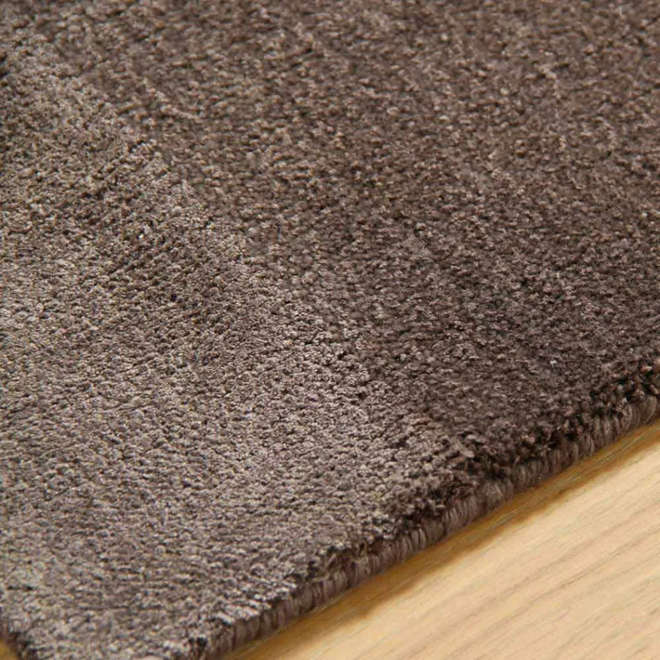 Grand tapis coloré en laine et soie avec bande de conception moderne - Mélange Viadurini