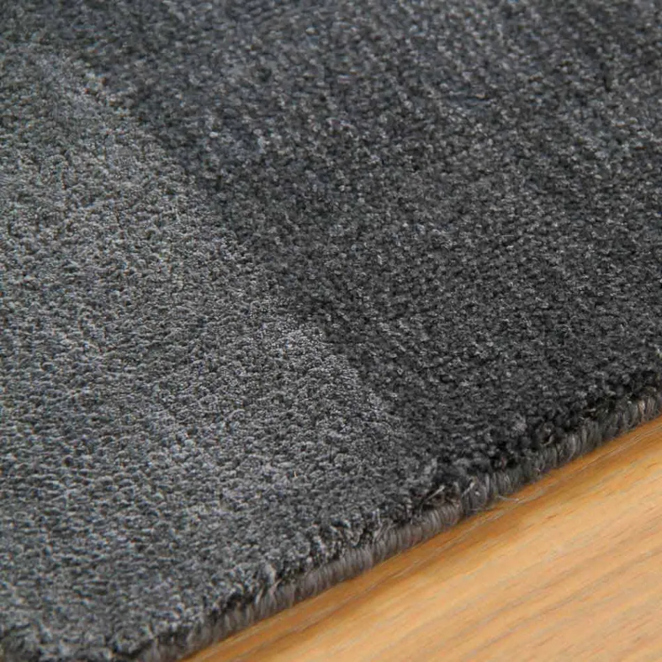 Grand tapis coloré en laine et soie avec bande de conception moderne - Mélange Viadurini