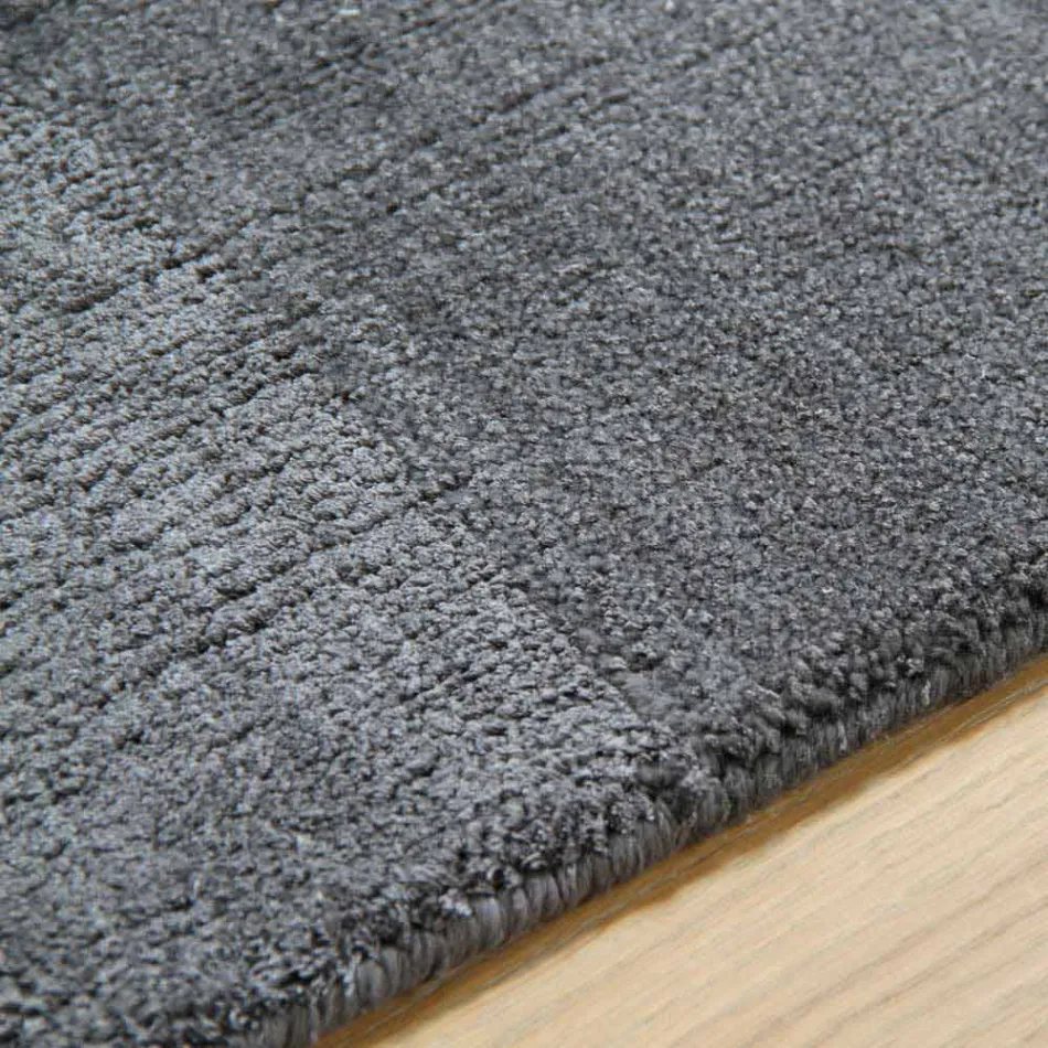 Grand tapis coloré en laine et soie avec bande de conception moderne - Mélange Viadurini