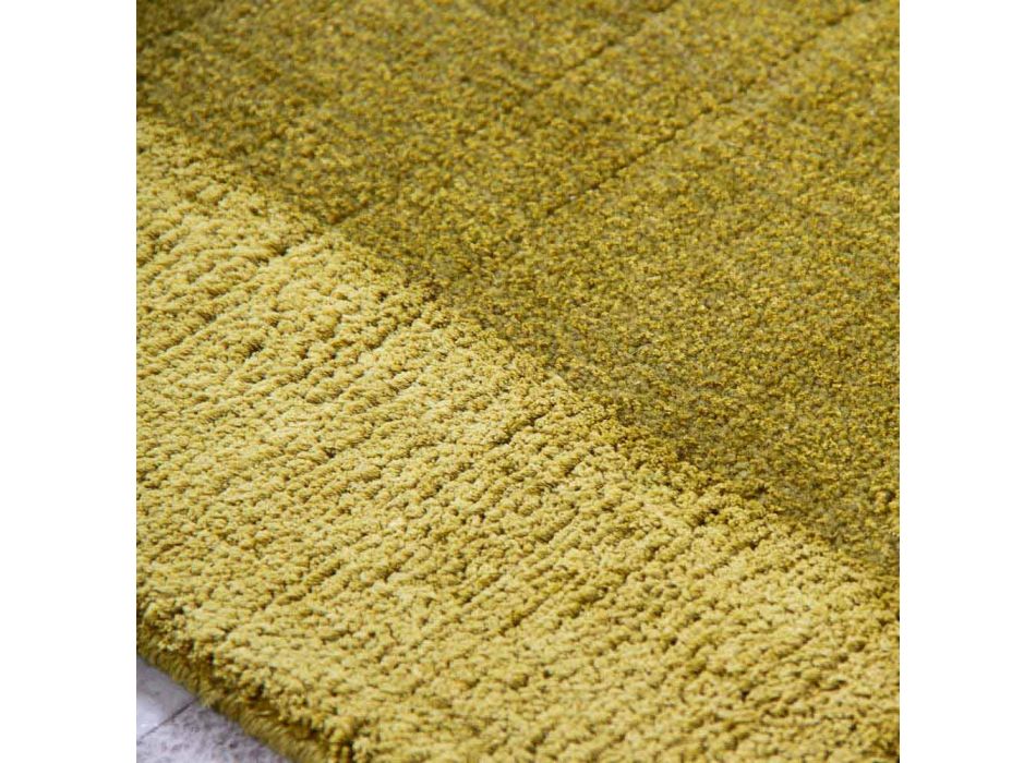 Grand tapis coloré en laine et soie avec bande de conception moderne - Mélange Viadurini