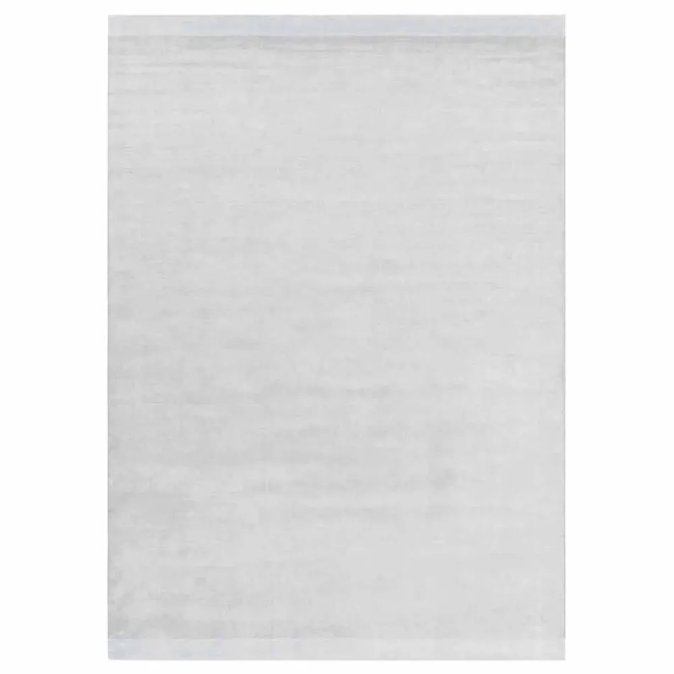 Grand tapis coloré en laine et soie avec bande de conception moderne - Mélange Viadurini