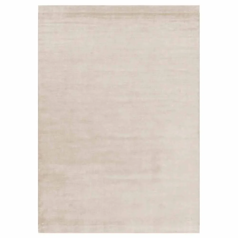 Grand tapis coloré en laine et soie avec bande de conception moderne - Mélange Viadurini