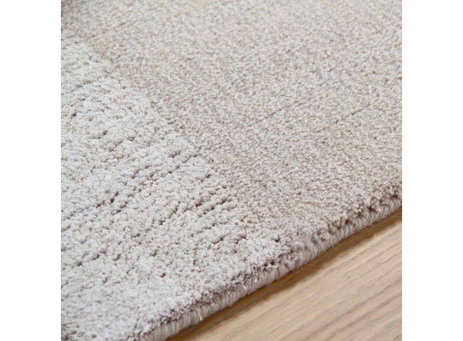 Grand tapis coloré en laine et soie avec bande de conception moderne - Mélange Viadurini