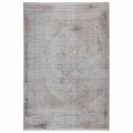 Tapis antidérapant en gris acrilique beige et viscose avec dessin - Président